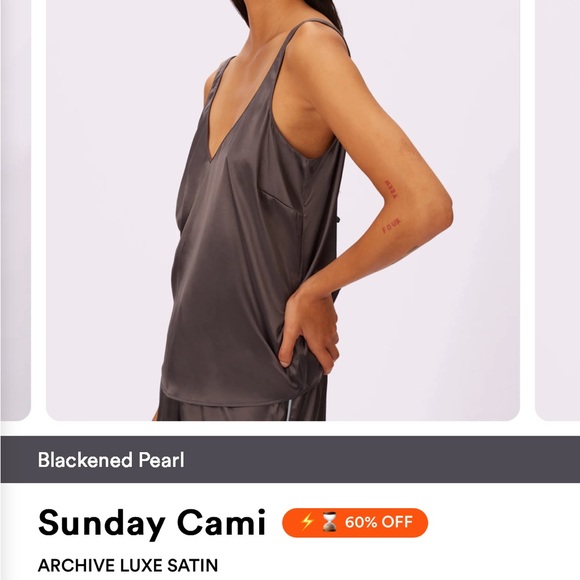 Parade Sunday tie back cami, Blackened Pearl Gray, size extra small - Picture 2 of 8